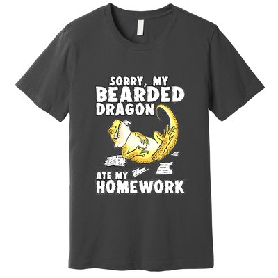 Bearded Dragon Funny Bearded Dragon Reptile Funny Lizard Gift Premium T-Shirt