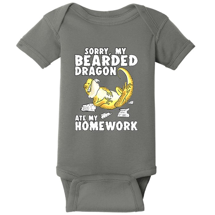Bearded Dragon Funny Bearded Dragon Reptile Funny Lizard Gift Baby Bodysuit