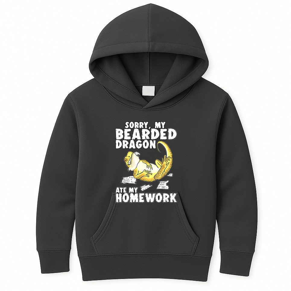 Bearded Dragon Funny Bearded Dragon Reptile Funny Lizard Gift Kids Hoodie