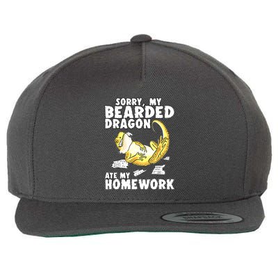Bearded Dragon Funny Bearded Dragon Reptile Funny Lizard Gift Wool Snapback Cap