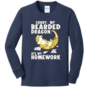 Bearded Dragon Funny Bearded Dragon Reptile Funny Lizard Gift Kids Long Sleeve Shirt