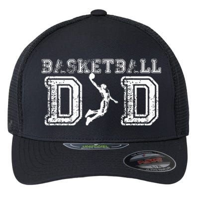 Basketball Dad Fathers Day Gift For Daddy Papa Father Flexfit Unipanel Trucker Cap