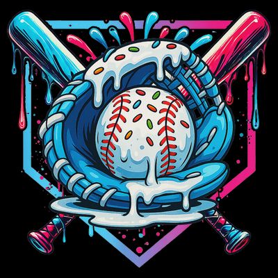 Baseball Drip For Ice Cream Drip Baseball T-Shirt
