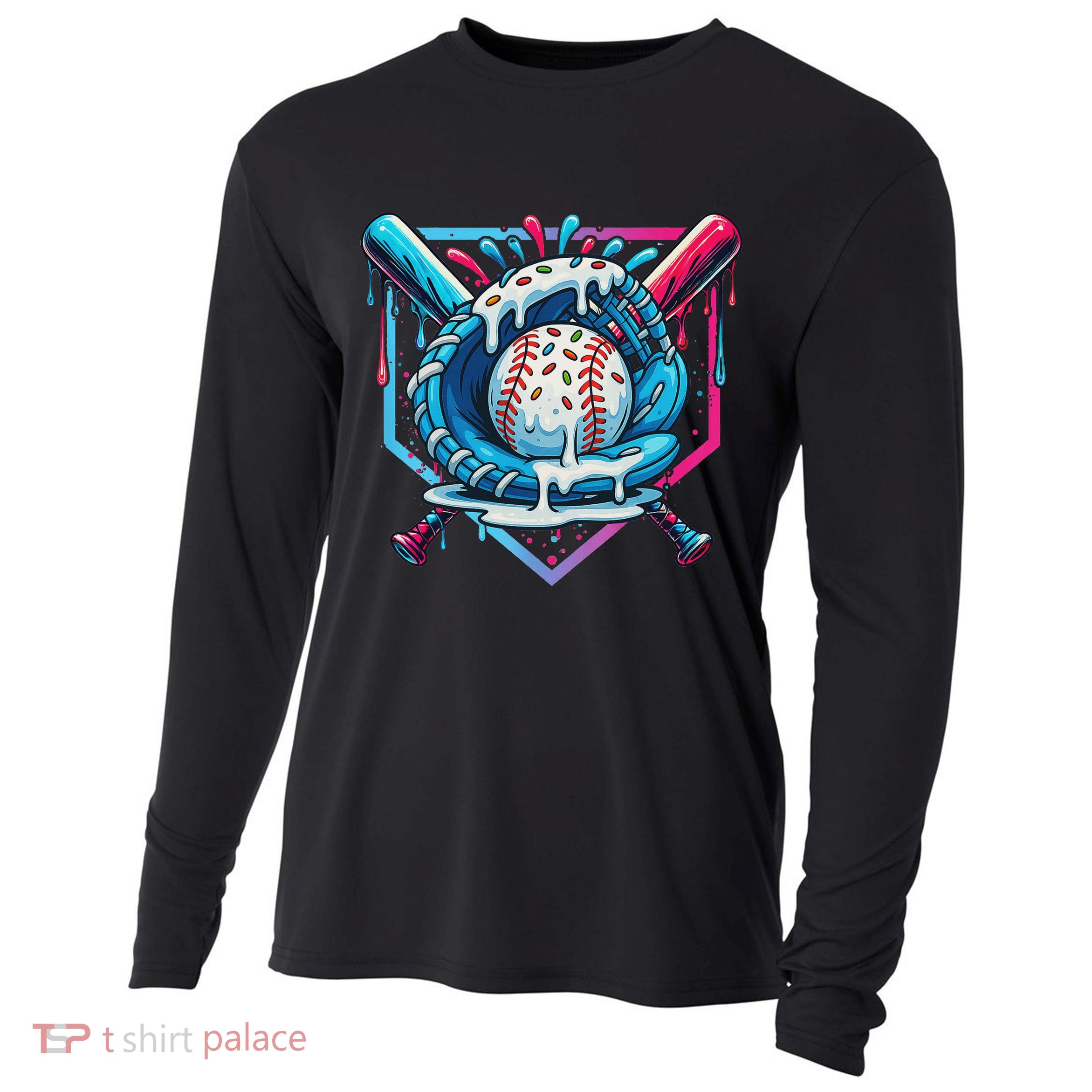 Baseball Drip For Ice Cream Drip Baseball Cooling Performance Long Sleeve Crew