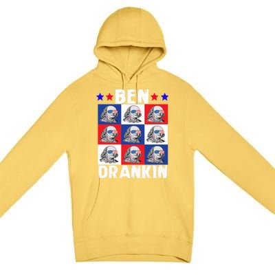 Ben Drankin Franklin Merica 4th Of July Patriotic Holiday Gift Premium Pullover Hoodie