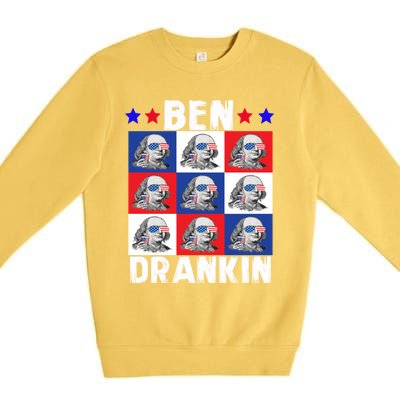 Ben Drankin Franklin Merica 4th Of July Patriotic Holiday Gift Premium Crewneck Sweatshirt