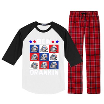 Ben Drankin Franklin Merica 4th Of July Patriotic Holiday Gift Raglan Sleeve Pajama Set