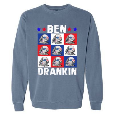 Ben Drankin Franklin Merica 4th Of July Patriotic Holiday Gift Garment-Dyed Sweatshirt