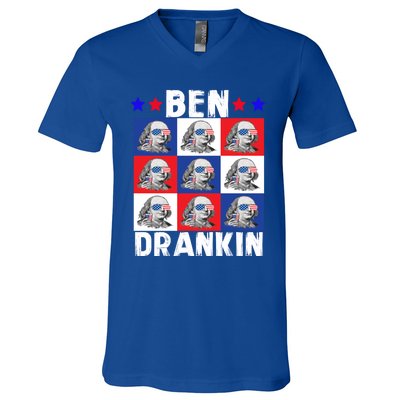 Ben Drankin Franklin Merica 4th Of July Patriotic Holiday Gift V-Neck T-Shirt