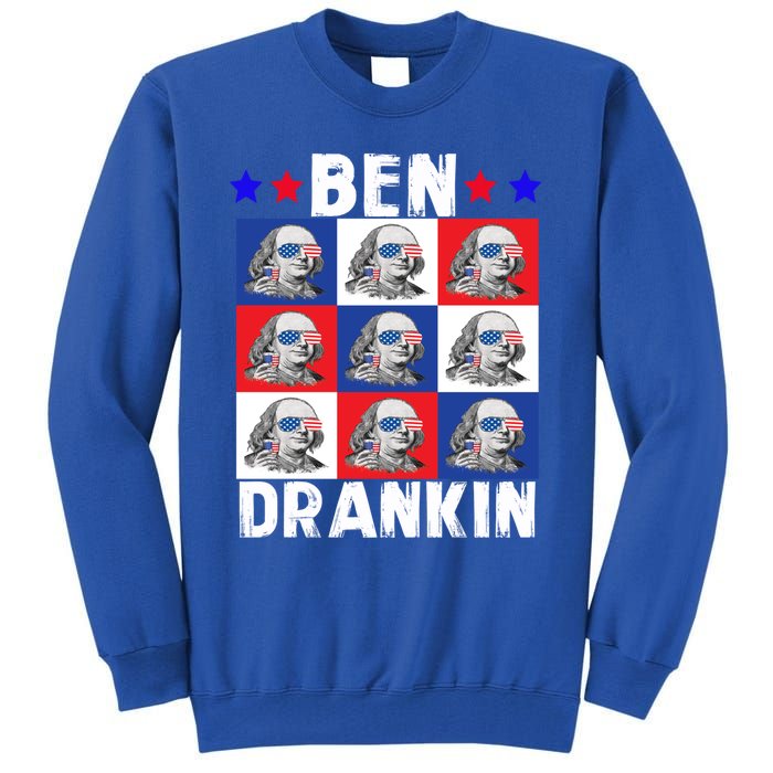 Ben Drankin Franklin Merica 4th Of July Patriotic Holiday Gift Tall Sweatshirt