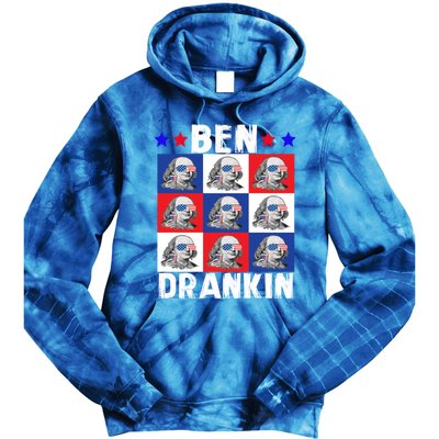 Ben Drankin Franklin Merica 4th Of July Patriotic Holiday Gift Tie Dye Hoodie