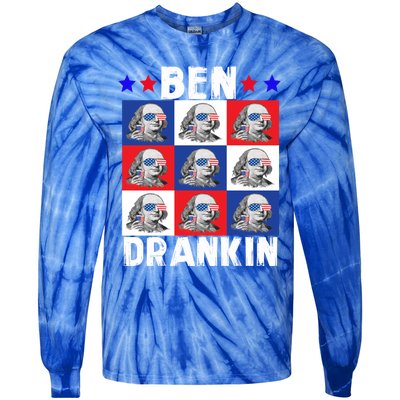 Ben Drankin Franklin Merica 4th Of July Patriotic Holiday Gift Tie-Dye Long Sleeve Shirt