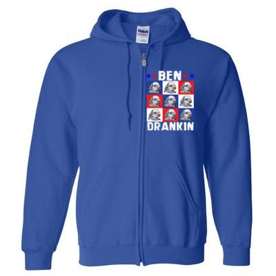 Ben Drankin Franklin Merica 4th Of July Patriotic Holiday Gift Full Zip Hoodie