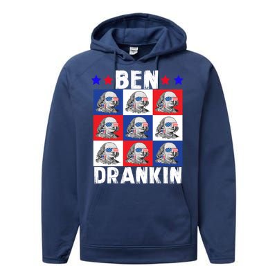 Ben Drankin Franklin Merica 4th Of July Patriotic Holiday Gift Performance Fleece Hoodie