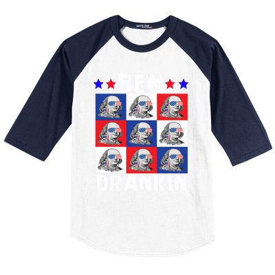 Ben Drankin Franklin Merica 4th Of July Patriotic Holiday Gift Baseball Sleeve Shirt