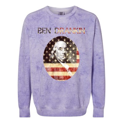 Ben Drankin Funny Gift For Weekend Ing Bbq Gift Colorblast Crewneck Sweatshirt