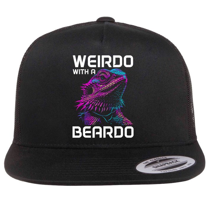 Bearded Dragon Funny Reptile Lover Flat Bill Trucker Hat