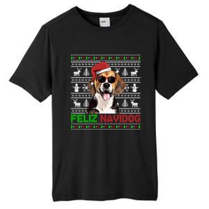 Beagle Dog Feliz Navidog Funny Christmas Gift Tall Fusion ChromaSoft Performance T-Shirt