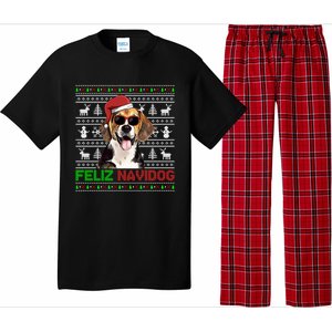 Beagle Dog Feliz Navidog Funny Christmas Gift Pajama Set