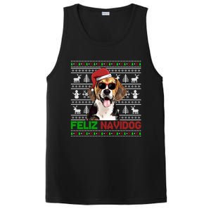 Beagle Dog Feliz Navidog Funny Christmas Gift PosiCharge Competitor Tank