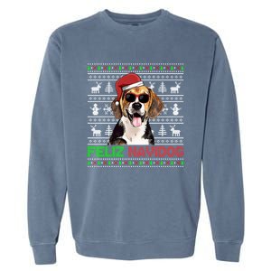 Beagle Dog Feliz Navidog Funny Christmas Gift Garment-Dyed Sweatshirt