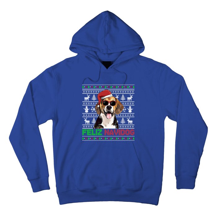 Beagle Dog Feliz Navidog Funny Christmas Gift Hoodie