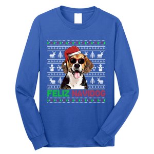 Beagle Dog Feliz Navidog Funny Christmas Gift Long Sleeve Shirt