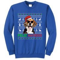 Beagle Dog Feliz Navidog Funny Christmas Gift Sweatshirt