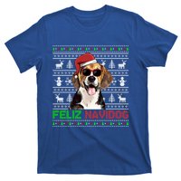 Beagle Dog Feliz Navidog Funny Christmas Gift T-Shirt