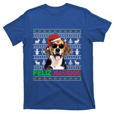 Beagle Dog Feliz Navidog Funny Christmas Gift T-Shirt