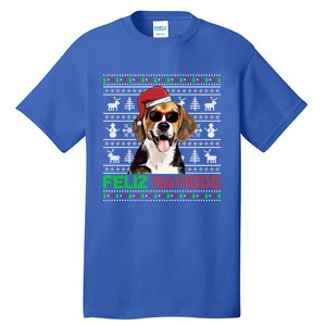 Beagle Dog Feliz Navidog Funny Christmas Gift Tall T-Shirt