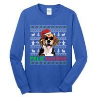 Beagle Dog Feliz Navidog Funny Christmas Gift Tall Long Sleeve T-Shirt