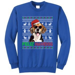 Beagle Dog Feliz Navidog Funny Christmas Gift Tall Sweatshirt