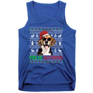 Beagle Dog Feliz Navidog Funny Christmas Gift Tank Top