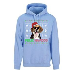 Beagle Dog Feliz Navidog Funny Christmas Gift Unisex Surf Hoodie