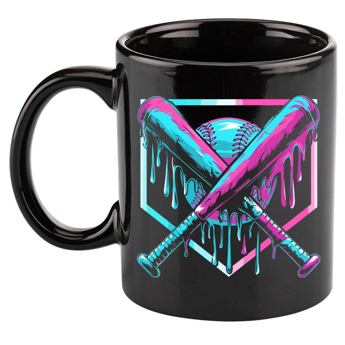 Baseball Drip For Ice Cream Drip 11oz C Handle Ceramic Mug
