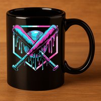 Baseball Drip For Ice Cream Drip 11oz C Handle Ceramic Mug
