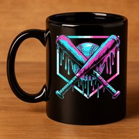 Baseball Drip For Ice Cream Drip 11oz C Handle Ceramic Mug