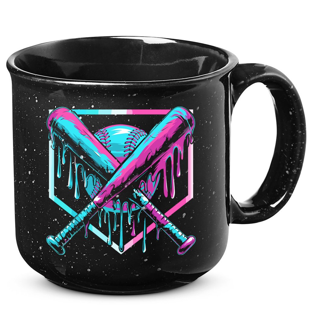Baseball Drip For Ice Cream Drip 15oz Campfire Ceramic Mug