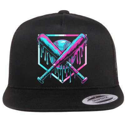 Baseball Drip For Ice Cream Drip Flatbill Hat