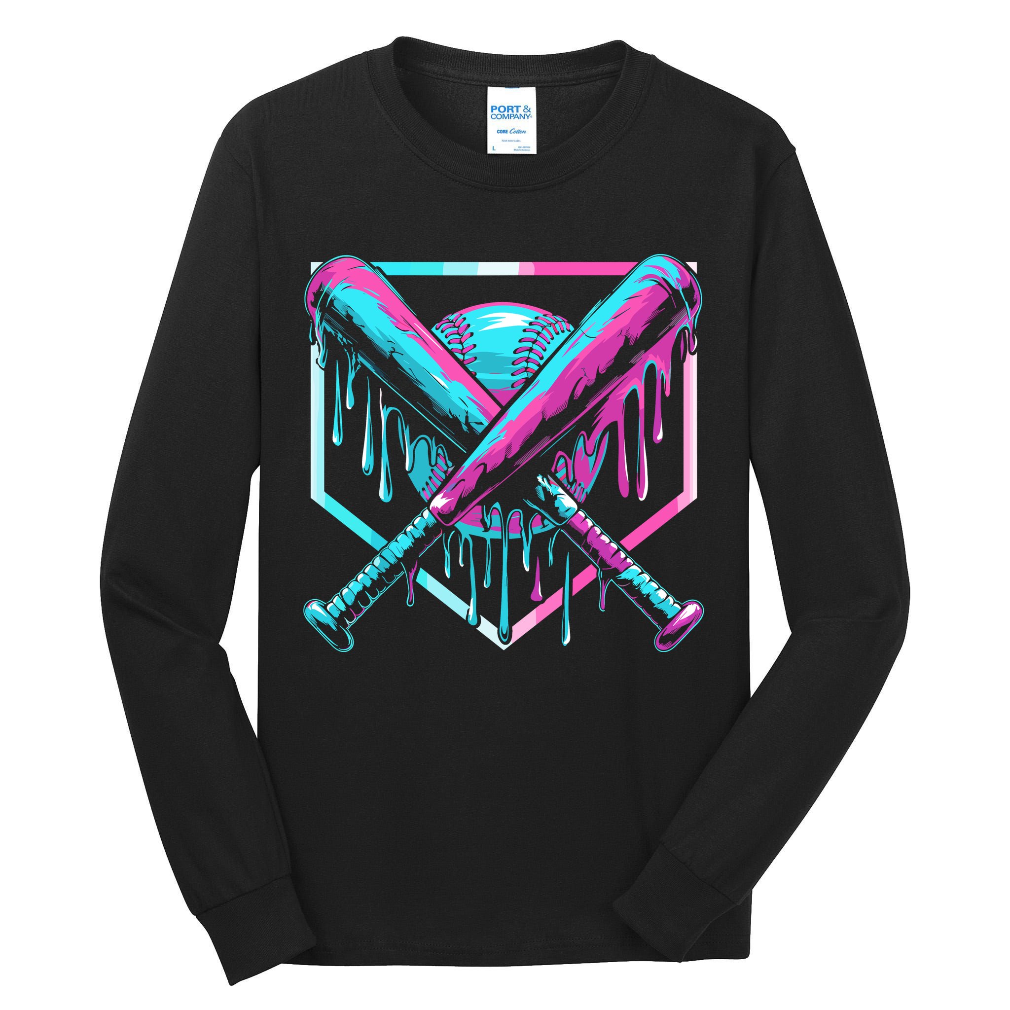 Baseball Drip For Ice Cream Drip Tall Long Sleeve T-Shirt