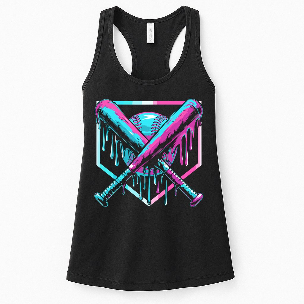 Baseball Drip For Ice Cream Drip Womens Tank Top