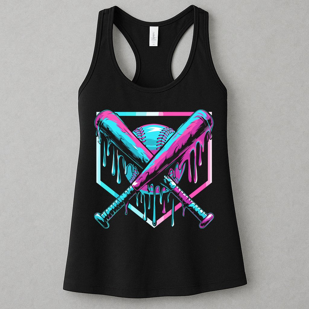 Baseball Drip For Ice Cream Drip Womens Tank Top