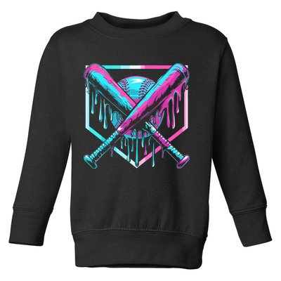 Baseball Drip For Ice Cream Drip Toddler Sweatshirt