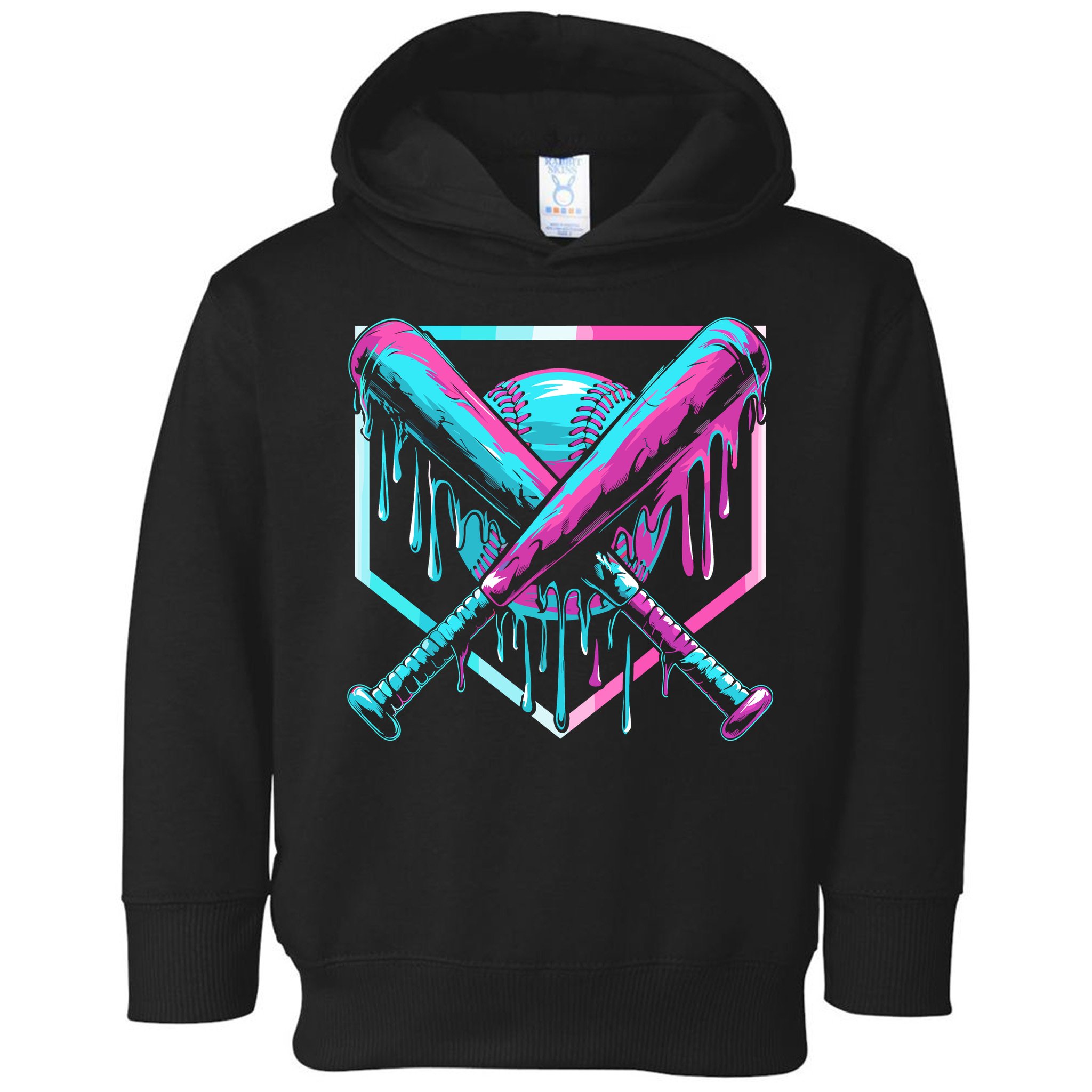 Baseball Drip For Ice Cream Drip Toddler Hoodie