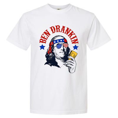 Ben Drankin Funny Fourth Of July 4th Of July Ben Drinking Patry Garment-Dyed Heavyweight T-Shirt