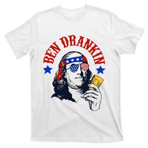 Ben Drankin Funny Fourth Of July 4th Of July Ben Drinking Patry T-Shirt