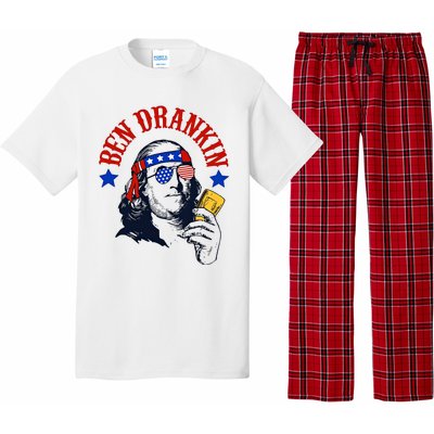 Ben Drankin Funny Fourth Of July 4th Of July Ben Drinking Patry Pajama Set