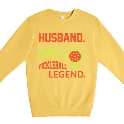 Baseball Dad Fathers Day Husband Dad Pickleball Legend Funny Gift Premium Crewneck Sweatshirt