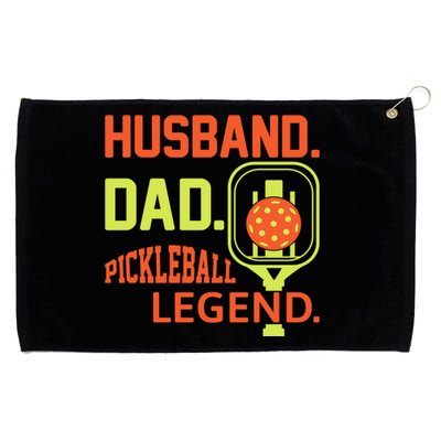 Baseball Dad Fathers Day Husband Dad Pickleball Legend Funny Gift Grommeted Golf Towel